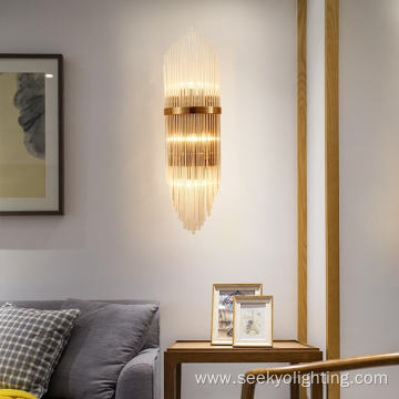 Classic luxury glass strip wall light fixture